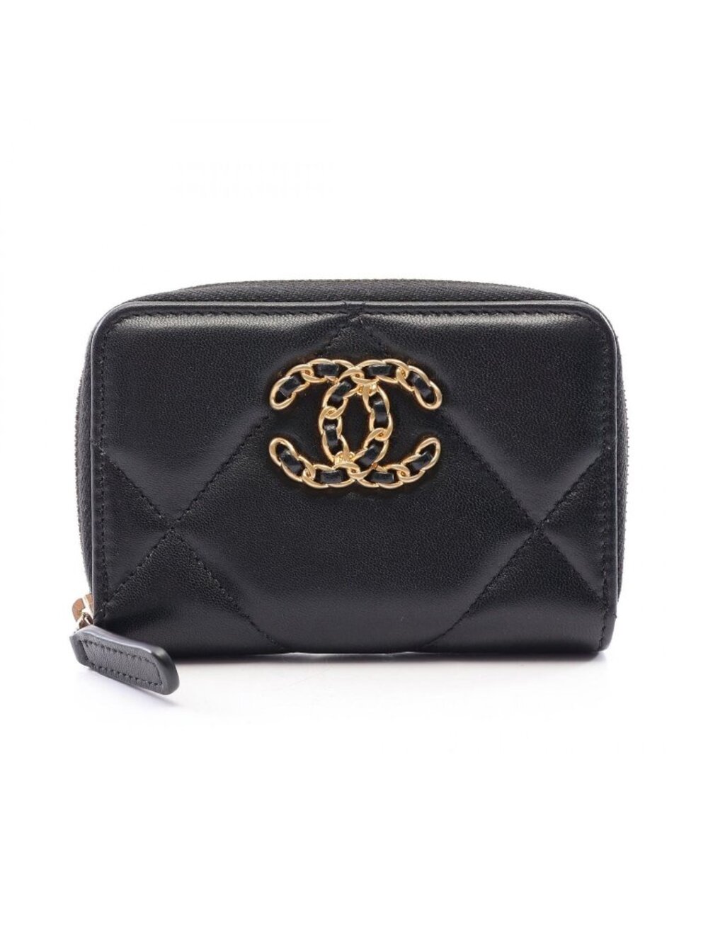 Chanel Coin Purse Chanel 19 Zipcoin Black Lambskin Quilted